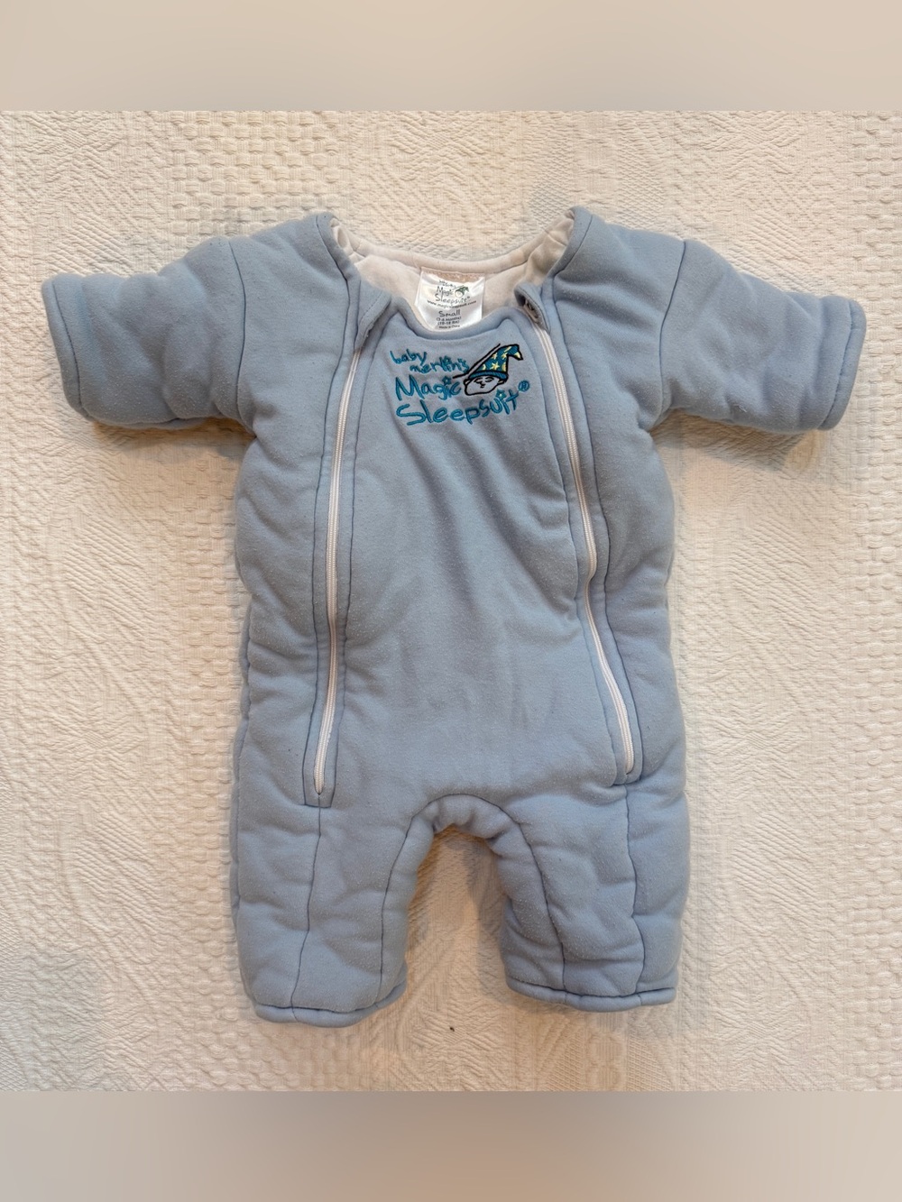 Baby Merlin's Magic Sleepsuit One-Piece Infant Small 3-6 Months Blue Zip Up